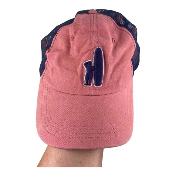 Johnnie-O Greco Trucker Snap Back Pink and Blue 3D Logo Print Hat - Picture 1 of 5